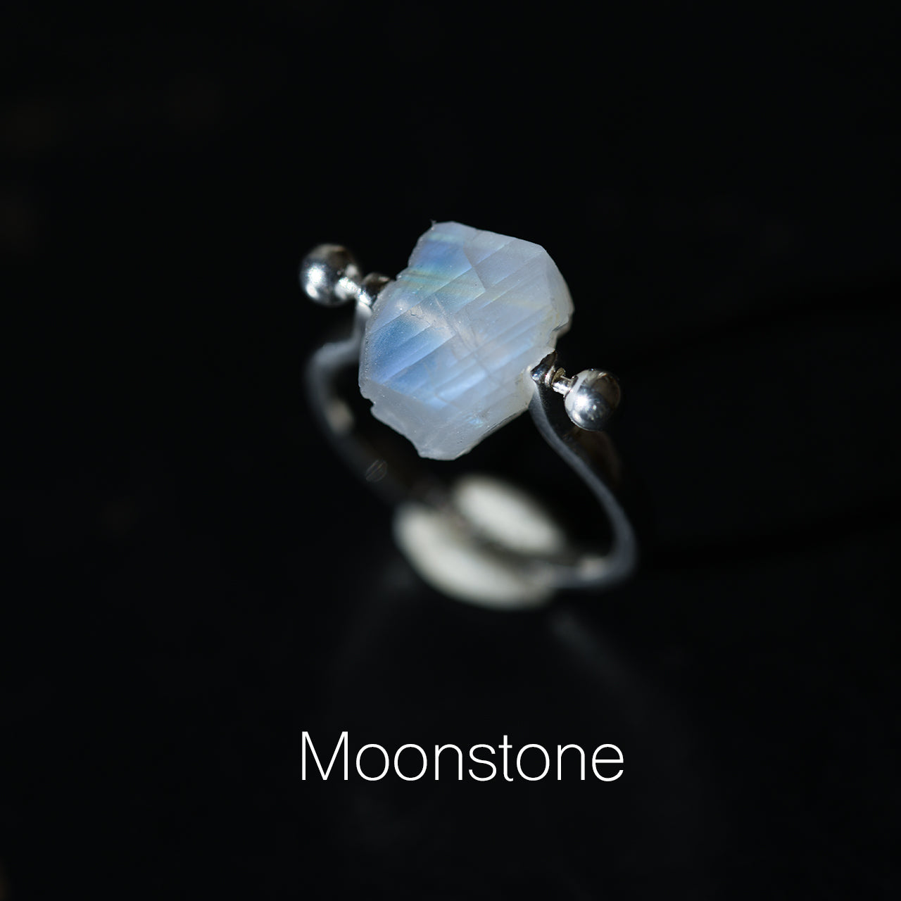 Pierced Raw Stone Ring - Choose from 12 Natural Minerals | 925 Sterling Silver Natural Stone Jewelry