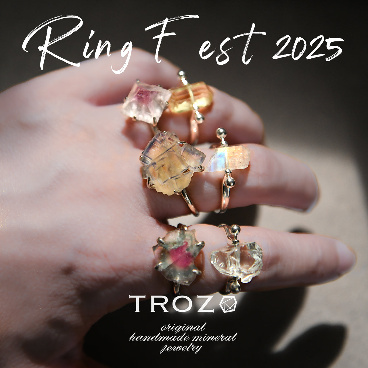 Fluorite Rough Mineral Silver 925 Free Size Ring — handmade natural mineral jewelry by TROZO, made in Japan (view 11)
