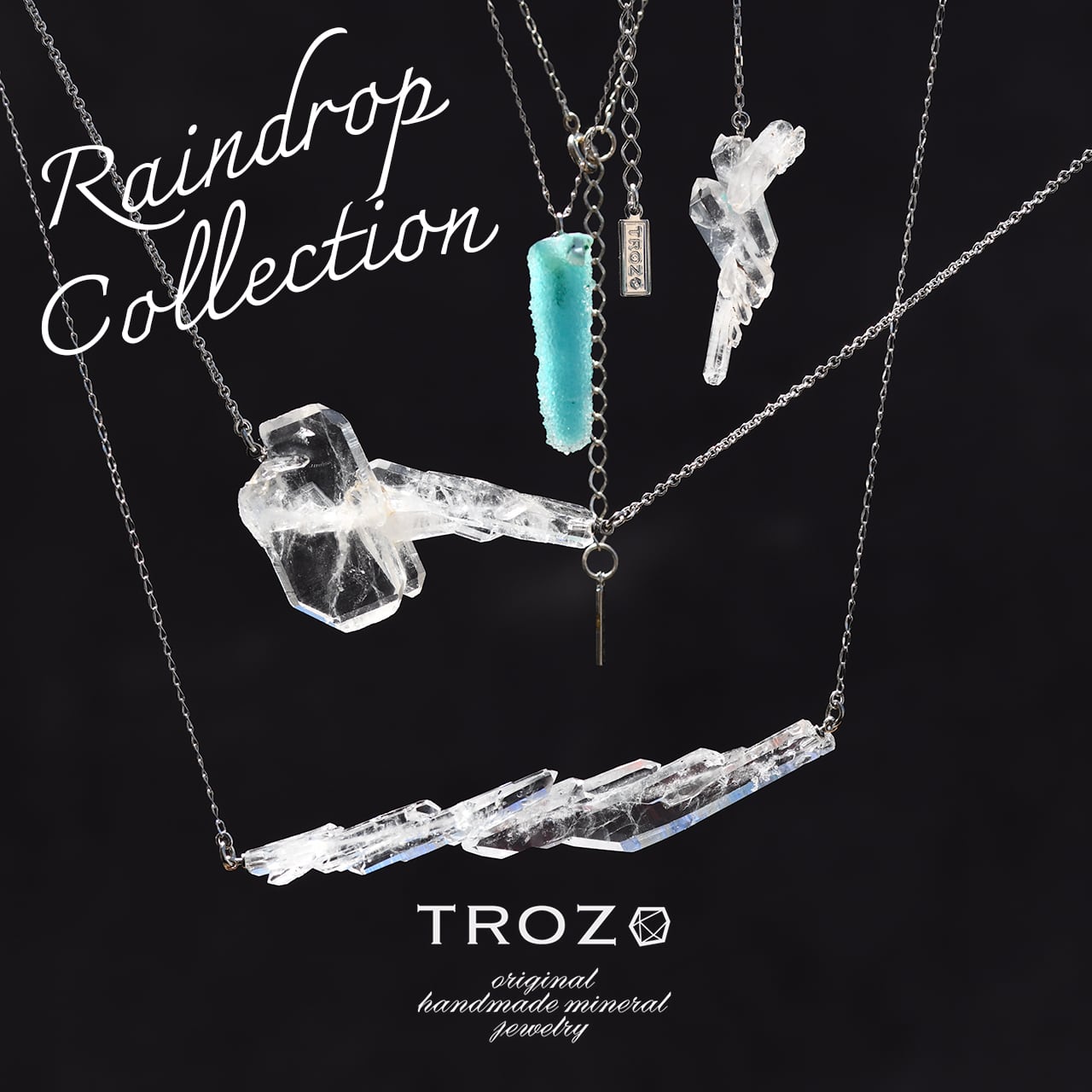 Chrysocolla Raw Stone Sterling Silver Ear Cuff — handmade natural mineral jewelry by TROZO, made in Japan (view 7)