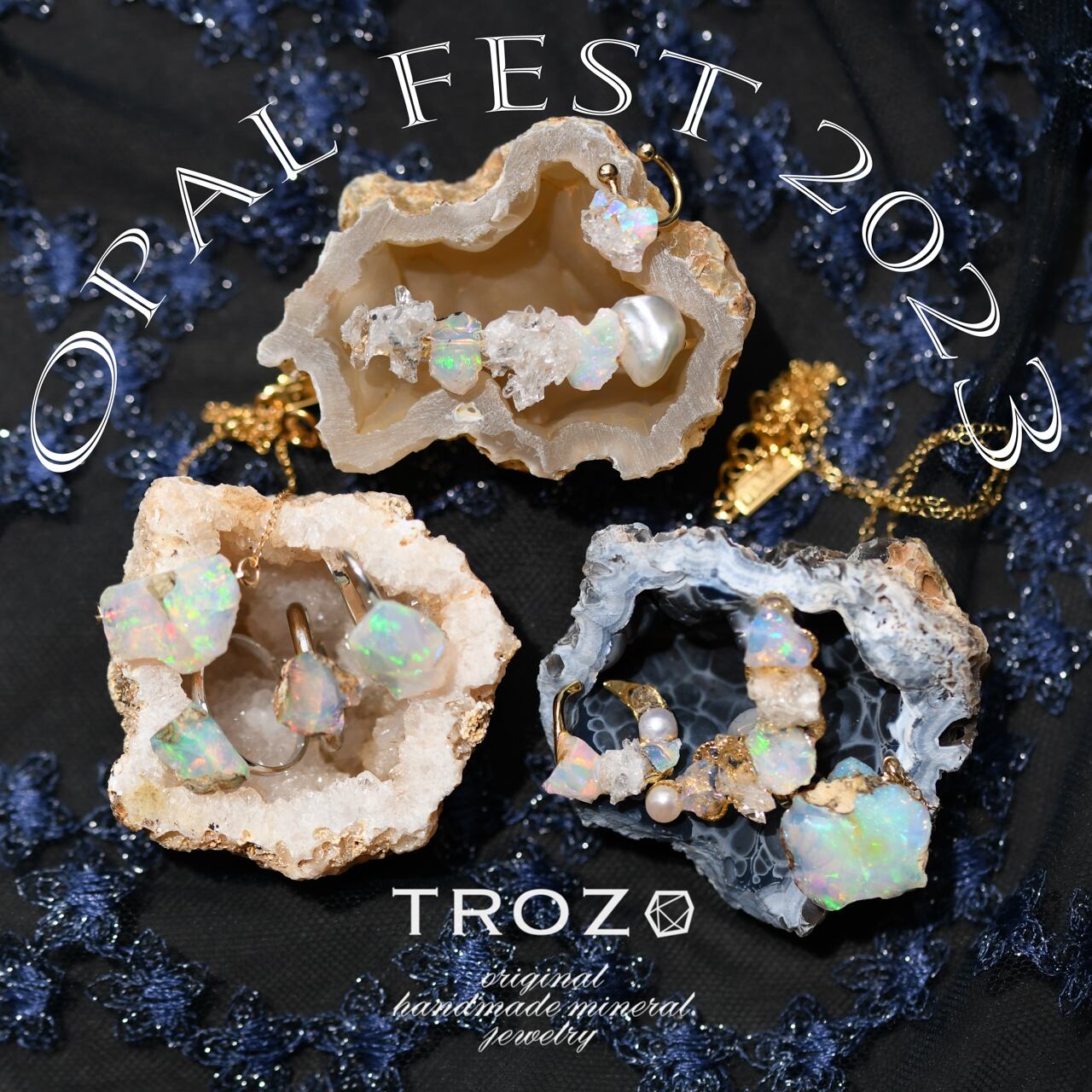 Opal Raw Stone Ear Cuff - One of a Kind — handmade natural mineral jewelry by TROZO, made in Japan (view 8)