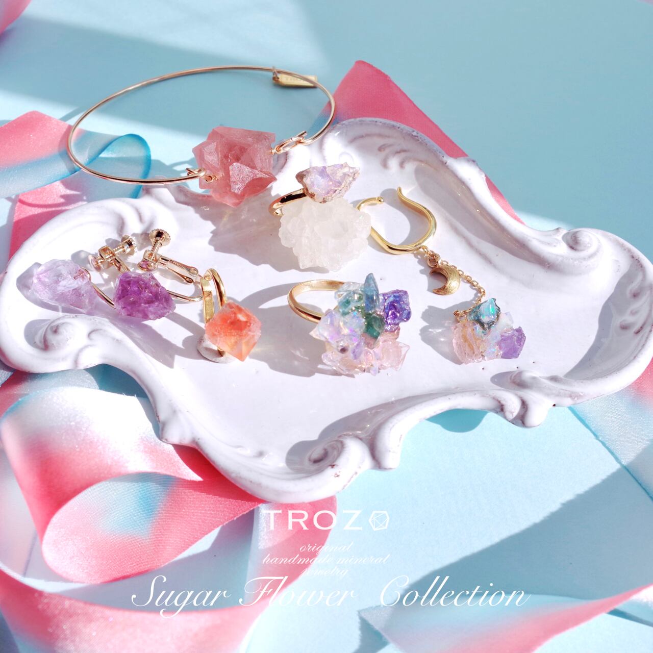 Fluorite Raw Stone Ring - One of a Kind — handmade natural mineral jewelry by TROZO, made in Japan (view 7)
