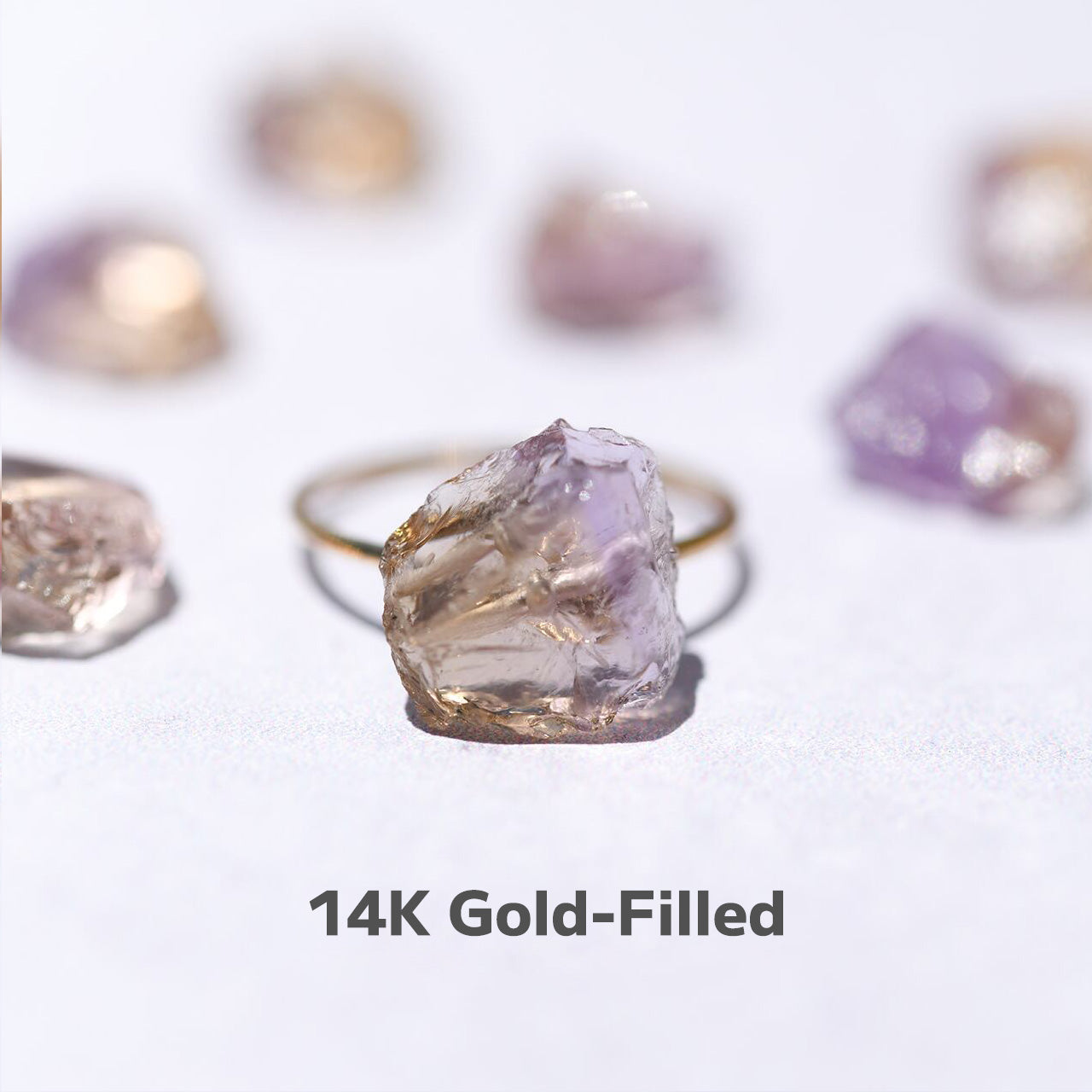 Ametrine Raw Stone Ring | Handmade Natural Stone Jewelry