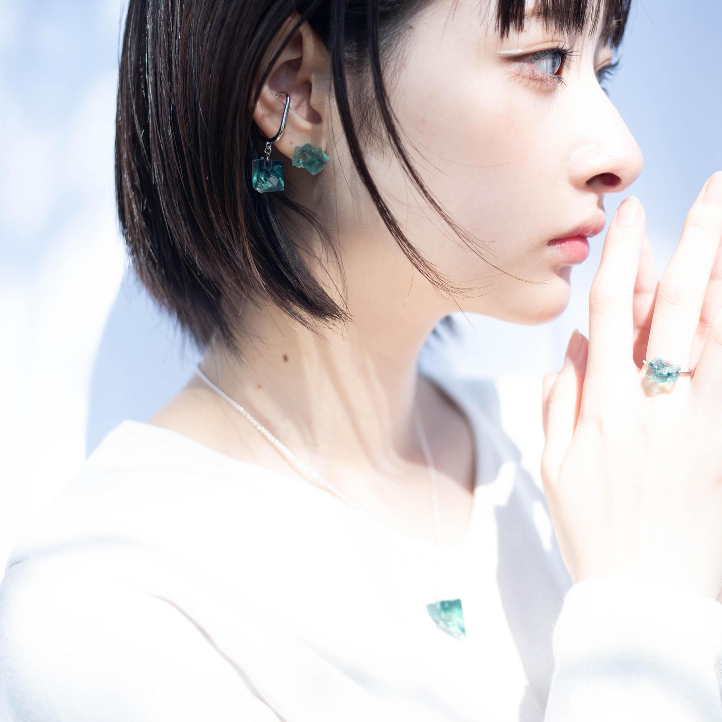 Diana Maria Fluorite Raw Stone Ring | Handmade Natural Stone Jewelry