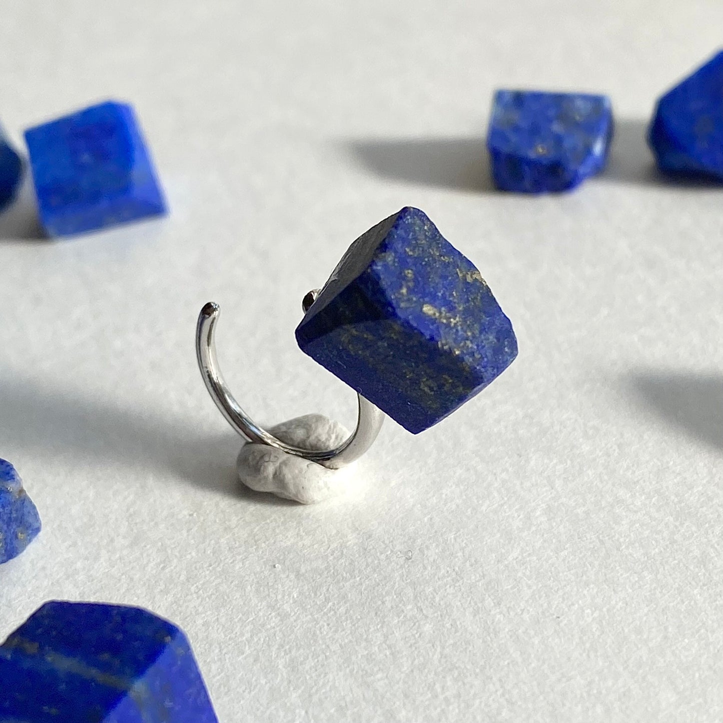 Lapis Lazuli Raw Stone Ear Cuff | Handmade Natural Stone Jewelry