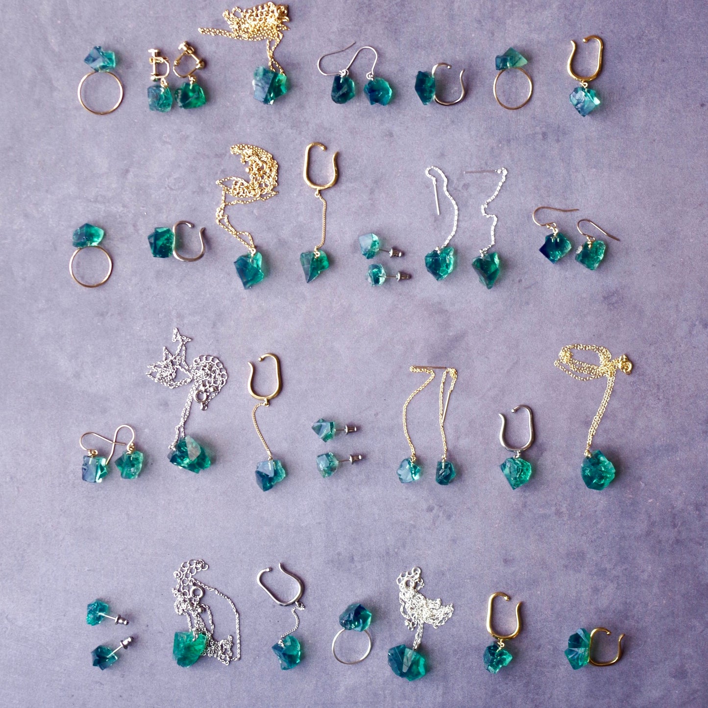 Diana Maria Fluorite Raw Stone Necklace | Handmade Natural Stone Jewelry