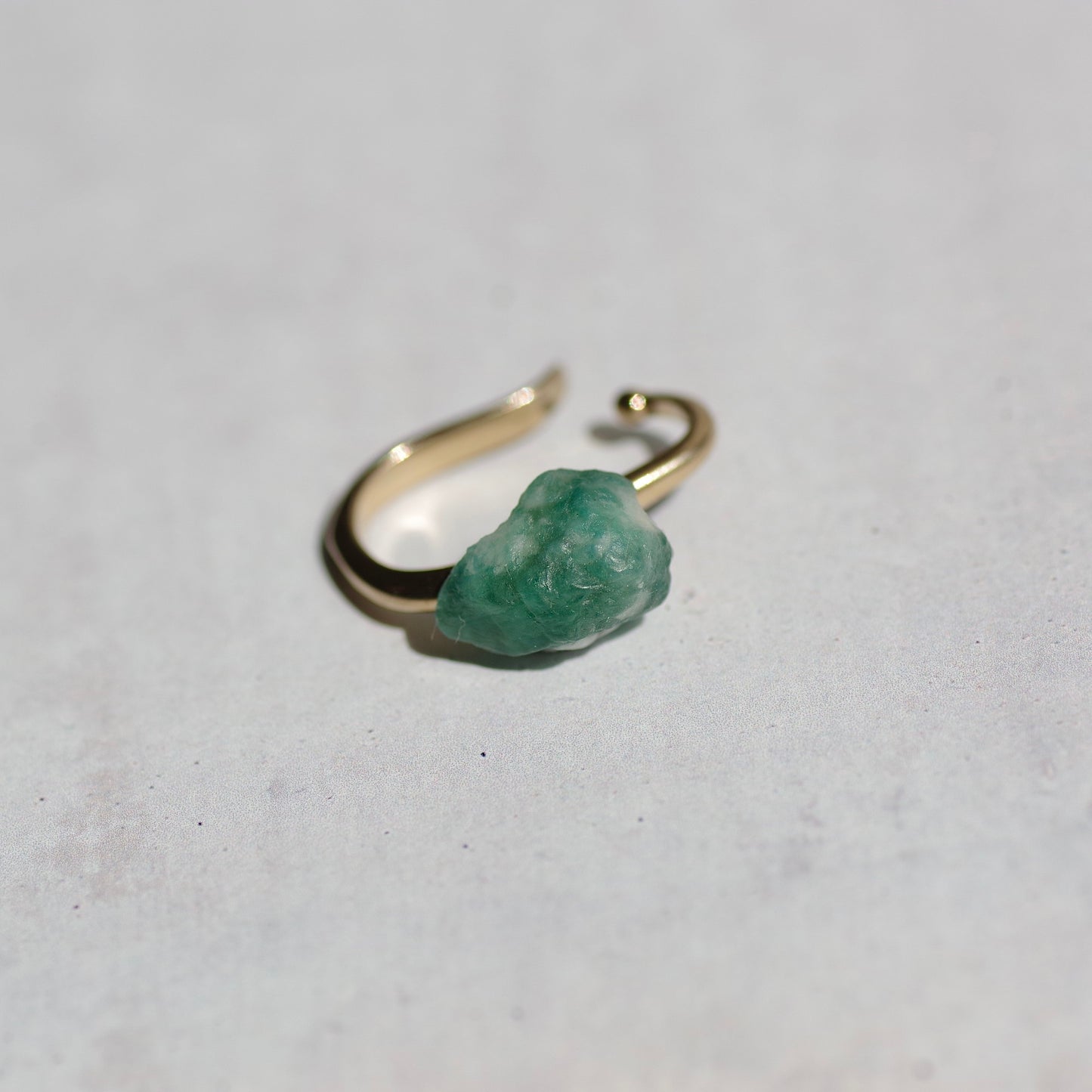Emerald Raw Stone Ear Cuff | Handmade Natural Stone Jewelry