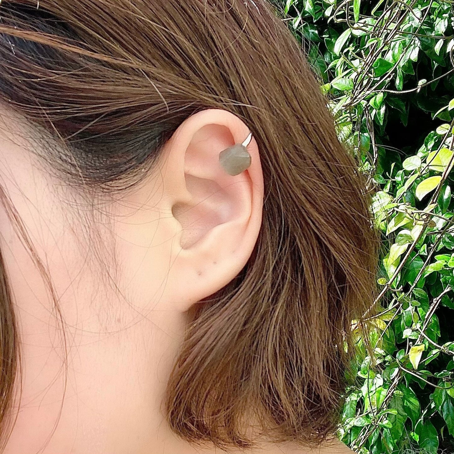 Labradorite Raw Stone Ear Cuff | Handmade Natural Stone Jewelry