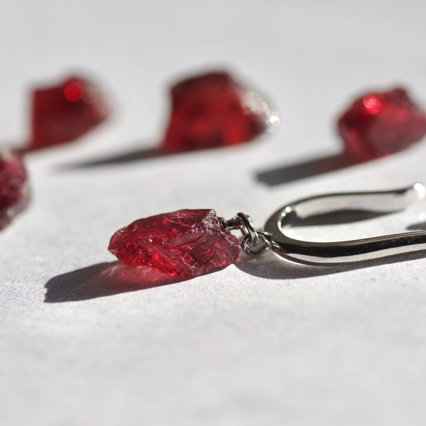 Garnet Raw Stone Ear Cuff | Handmade Natural Stone Jewelry