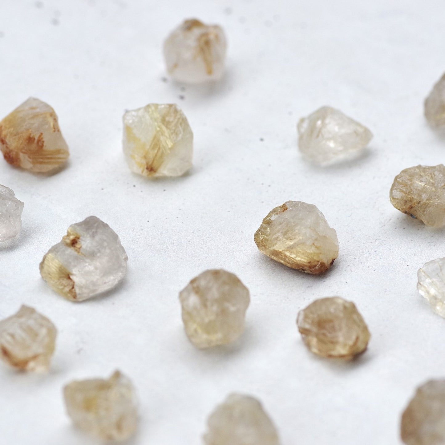 Gold Rutile Quartz Raw Stone Necklace | Handmade Natural Stone Jewelry