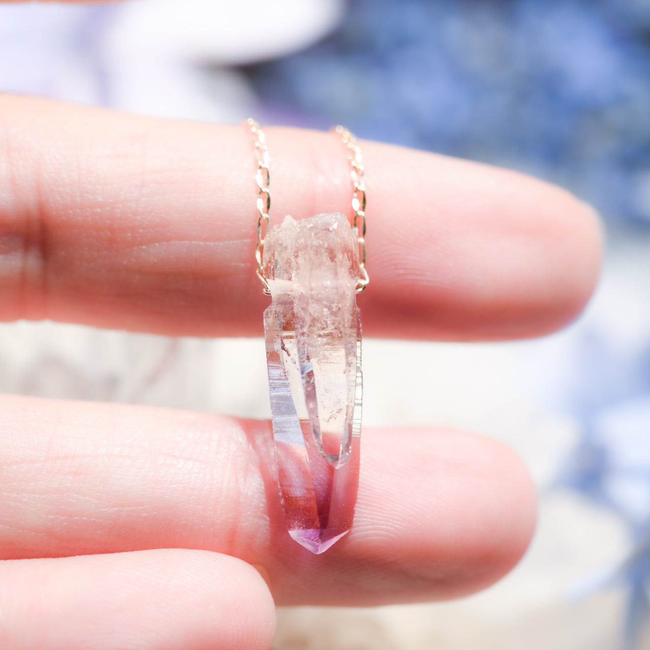 Amethyst Raw Stone Necklace - One of a Kind - handmade natural mineral jewelry by TROZO, made in Japan (view 5)