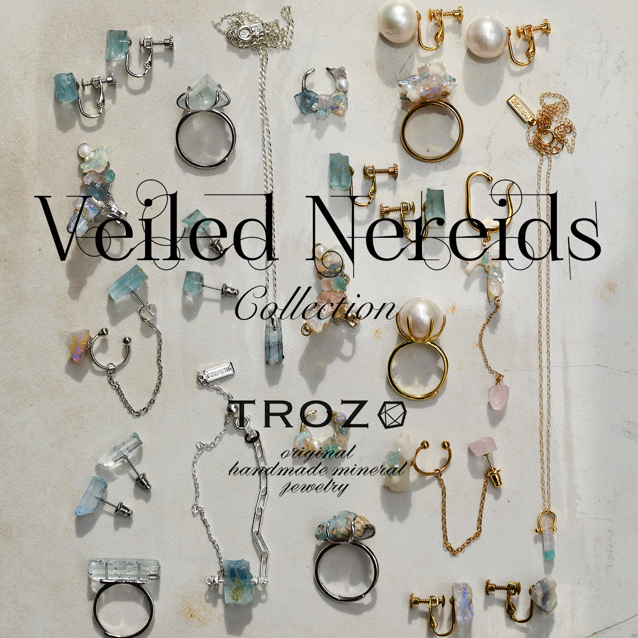 Pearl Raw Stone Ring - One of a Kind - handmade natural mineral jewelry by TROZO, made in Japan (view 8)
