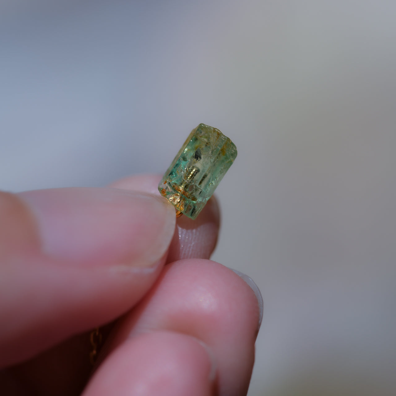 Emerald Raw Stone Ring - One of a Kind - handmade natural mineral jewelry by TROZO, made in Japan (view 3)