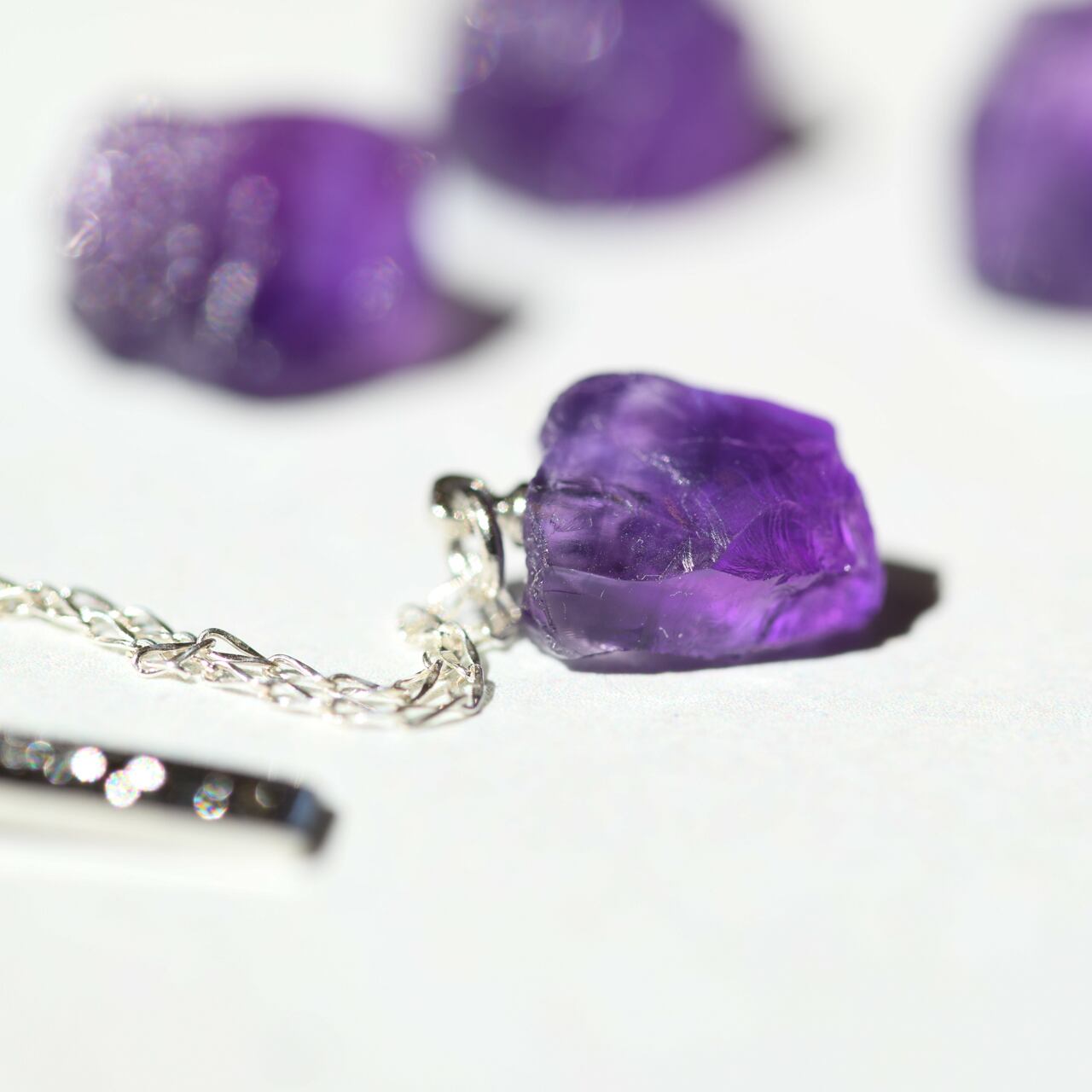 Amethyst Raw Stone Necklace | Handmade Natural Stone Jewelry