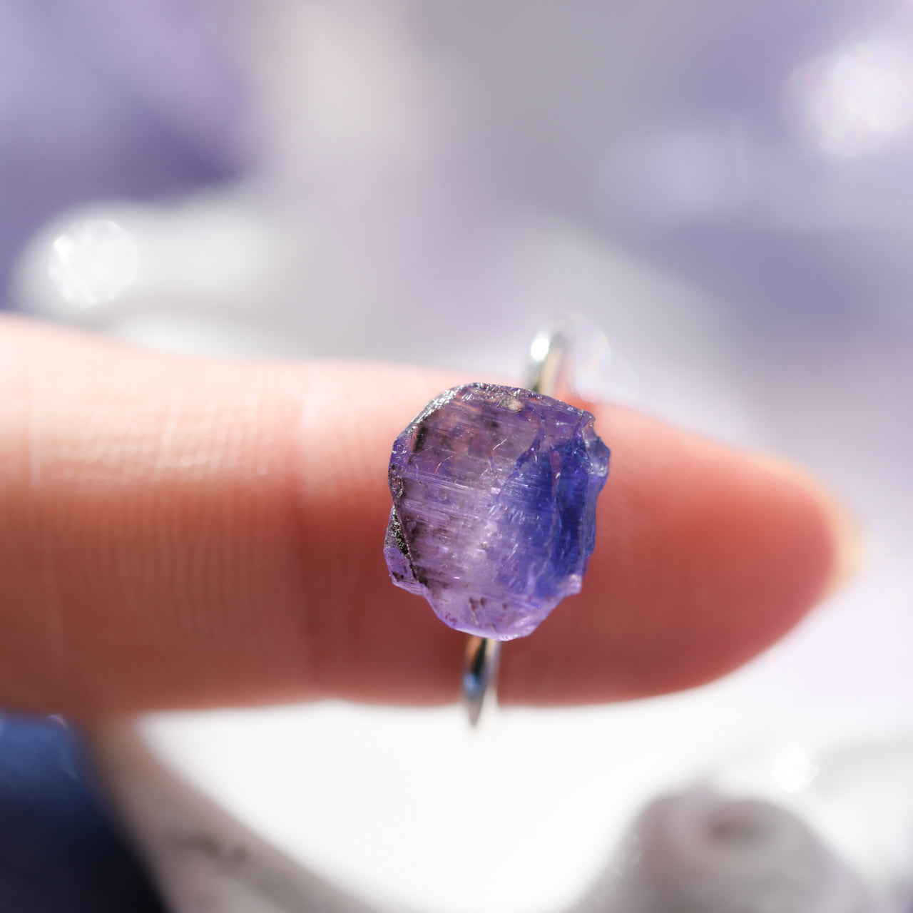 [One of a kind] Tanzanite Raw Stone Ear Cuff | Handmade Natural Stone Jewelry [Twilight Collection]