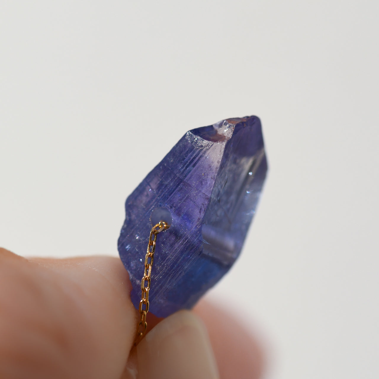 [One of a kind] Tanzanite Raw Stone 18K Necklace | Handmade Natural Stone Jewelry [Twilight Collection]