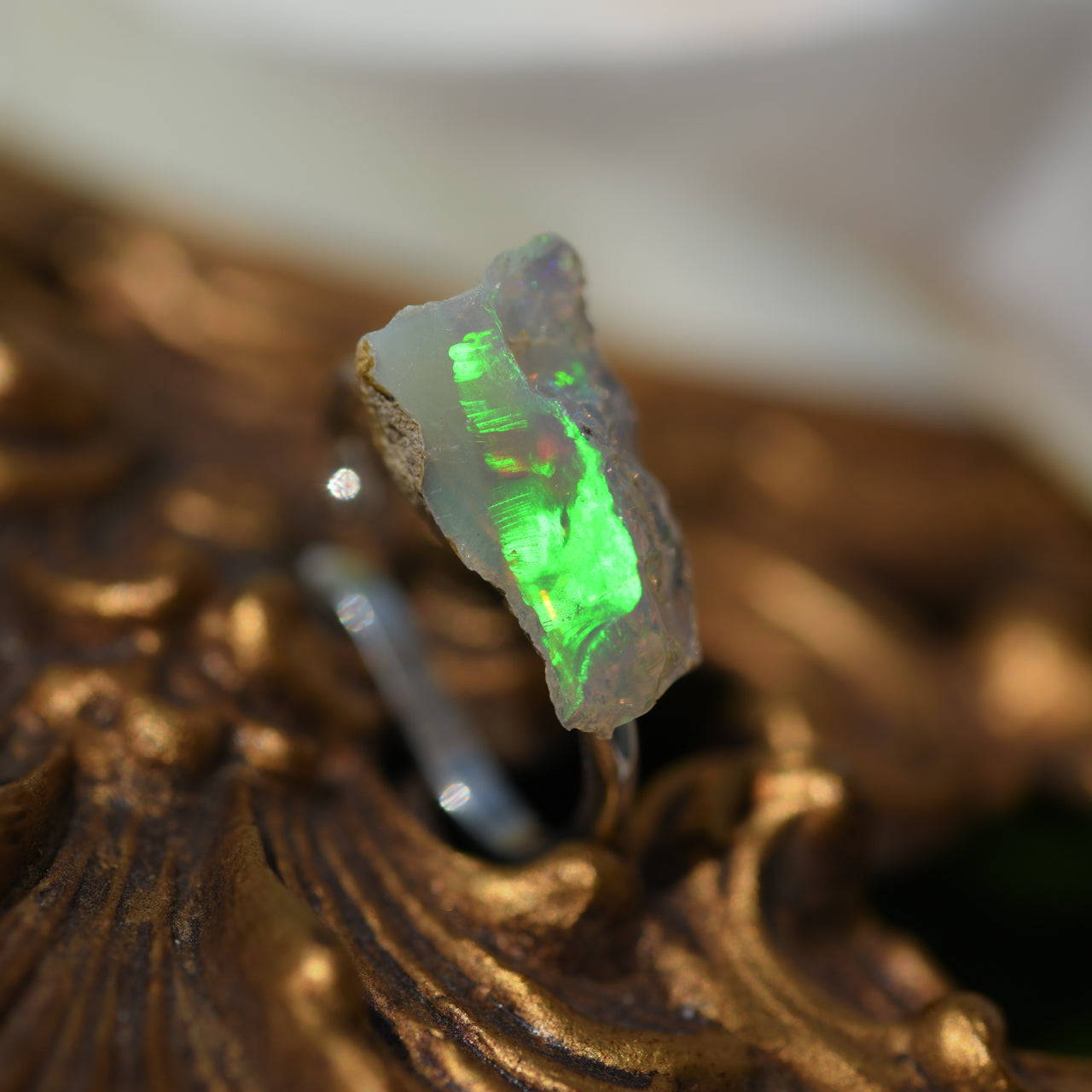 [One of a kind] Opal Raw Stone Ear Cuff | Handmade Natural Stone Jewelry [Fairy Tale Collection]