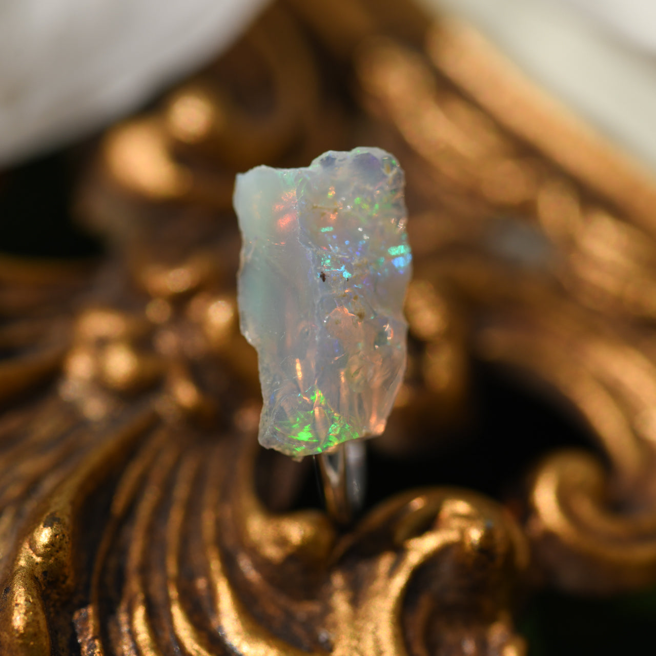 [One of a kind] Opal Raw Stone Ear Cuff | Handmade Natural Stone Jewelry [Fairy Tale Collection]