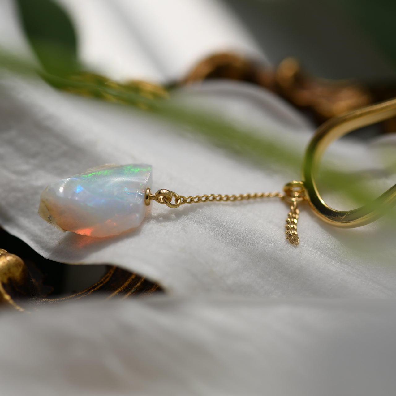 [One of a kind] Opal Raw Stone Ear Cuff | Handmade Natural Stone Jewelry [Fairy Tale Collection]