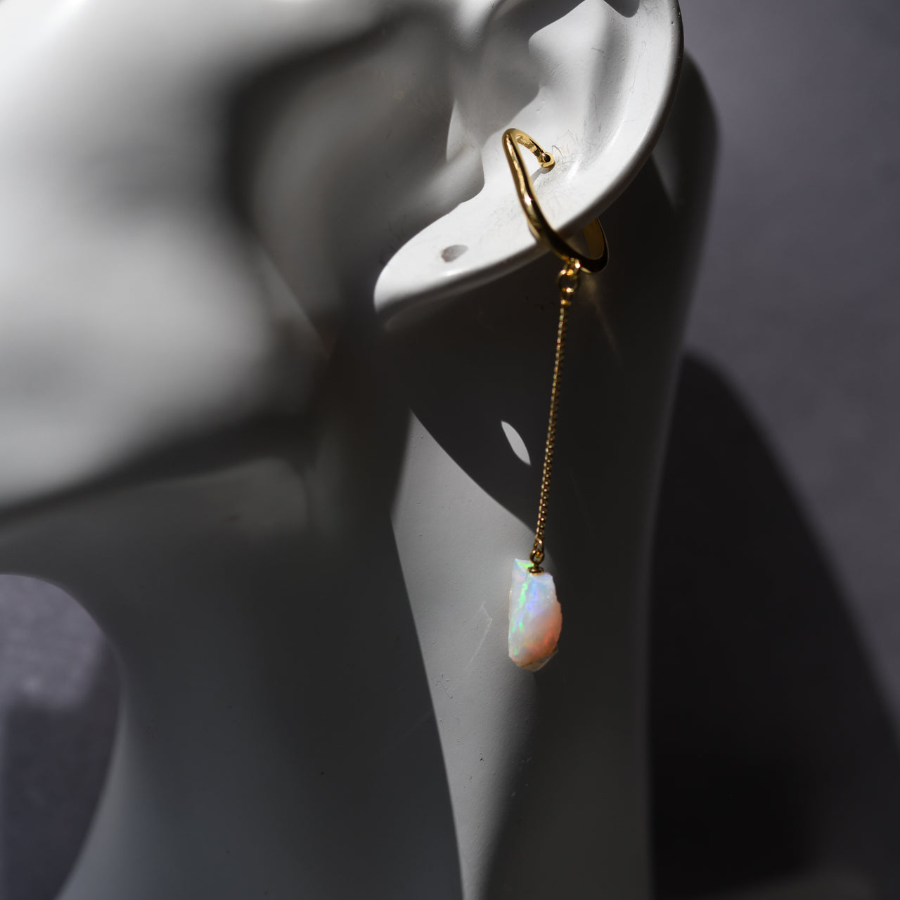 [One of a kind] Opal Raw Stone Ear Cuff | Handmade Natural Stone Jewelry [Fairy Tale Collection]