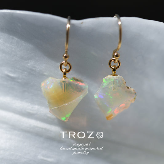 [One of a kind] Opal Raw Stone Earrings | Handmade Natural Stone Jewelry [Fairy Tale Collection]