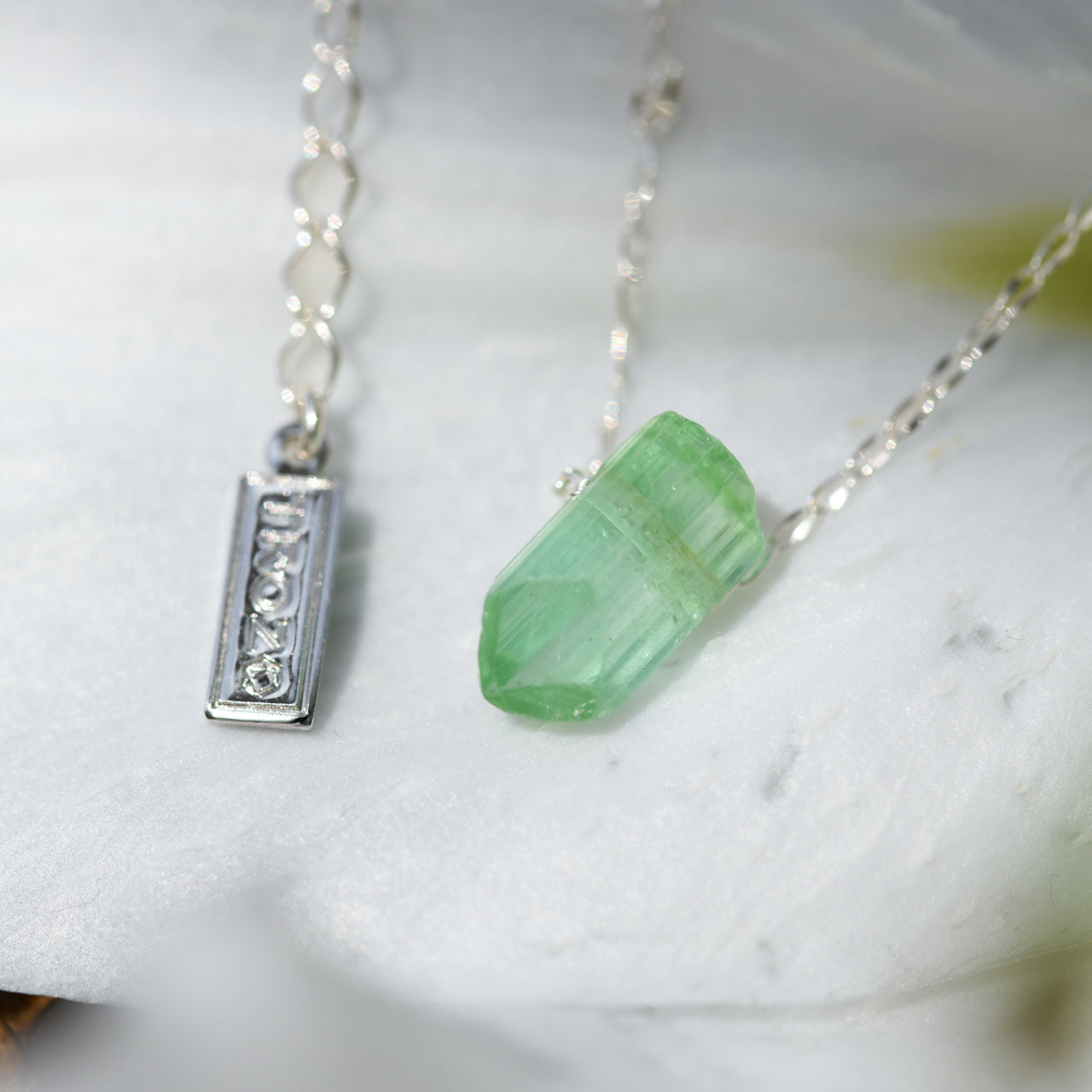 [One of a kind] Tourmaline Raw Stone Necklace | Handmade Natural Stone Jewelry [Fairy Tale Collection]