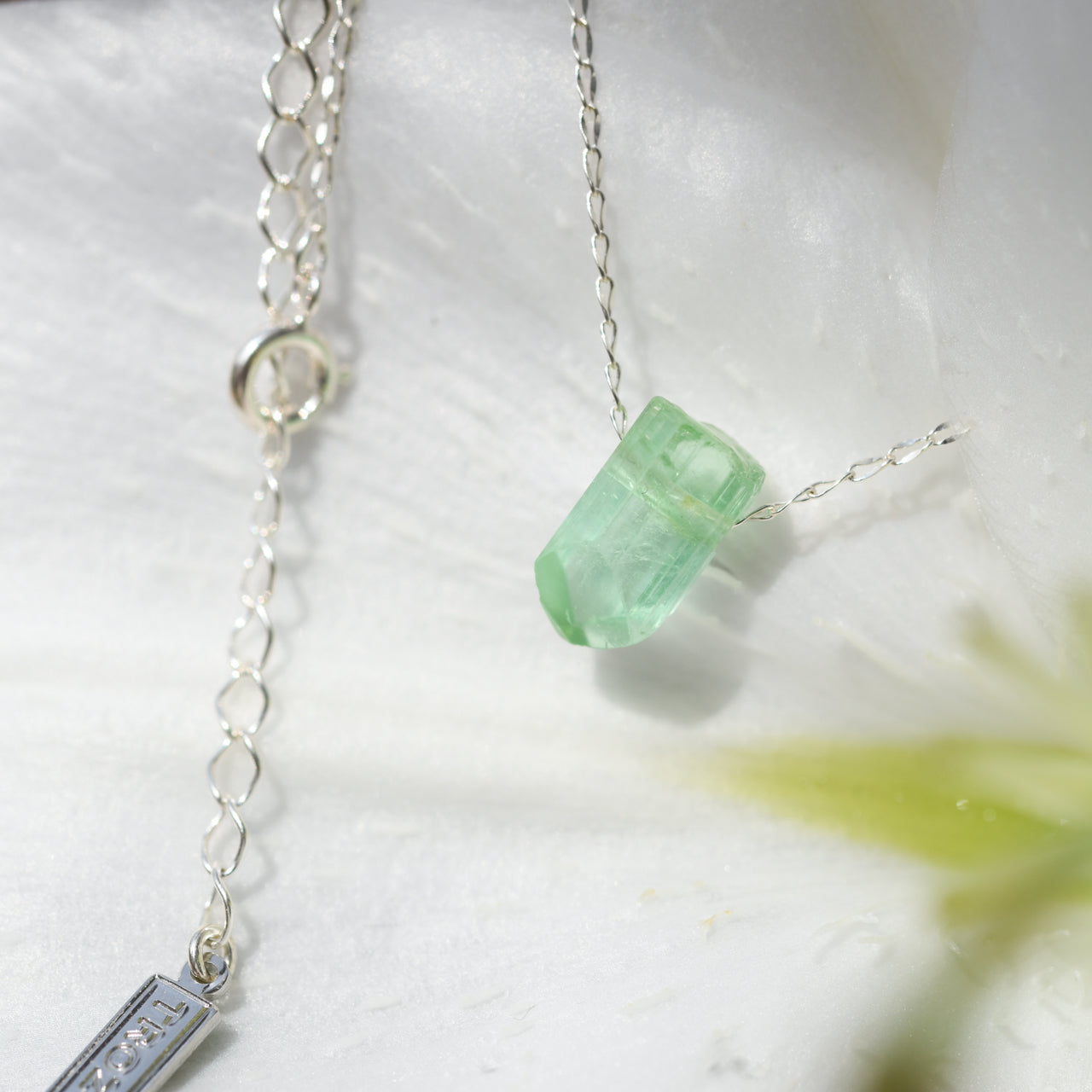 [One of a kind] Tourmaline Raw Stone Necklace | Handmade Natural Stone Jewelry [Fairy Tale Collection]