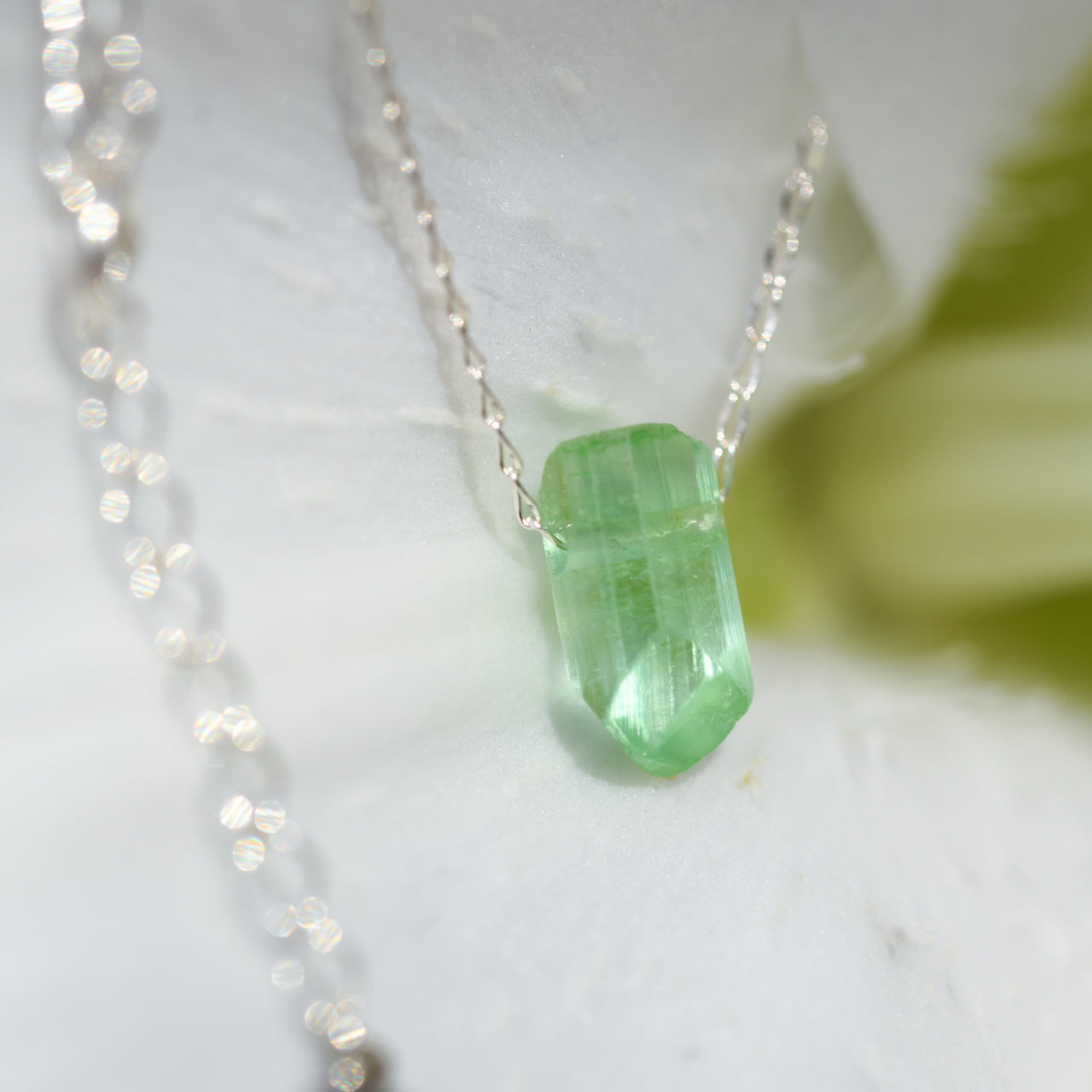 [One of a kind] Tourmaline Raw Stone Necklace | Handmade Natural Stone Jewelry [Fairy Tale Collection]