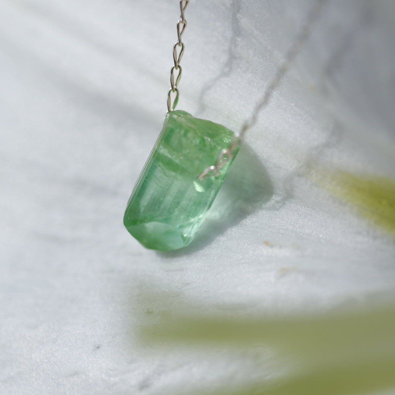 [One of a kind] Tourmaline Raw Stone Necklace | Handmade Natural Stone Jewelry [Fairy Tale Collection]