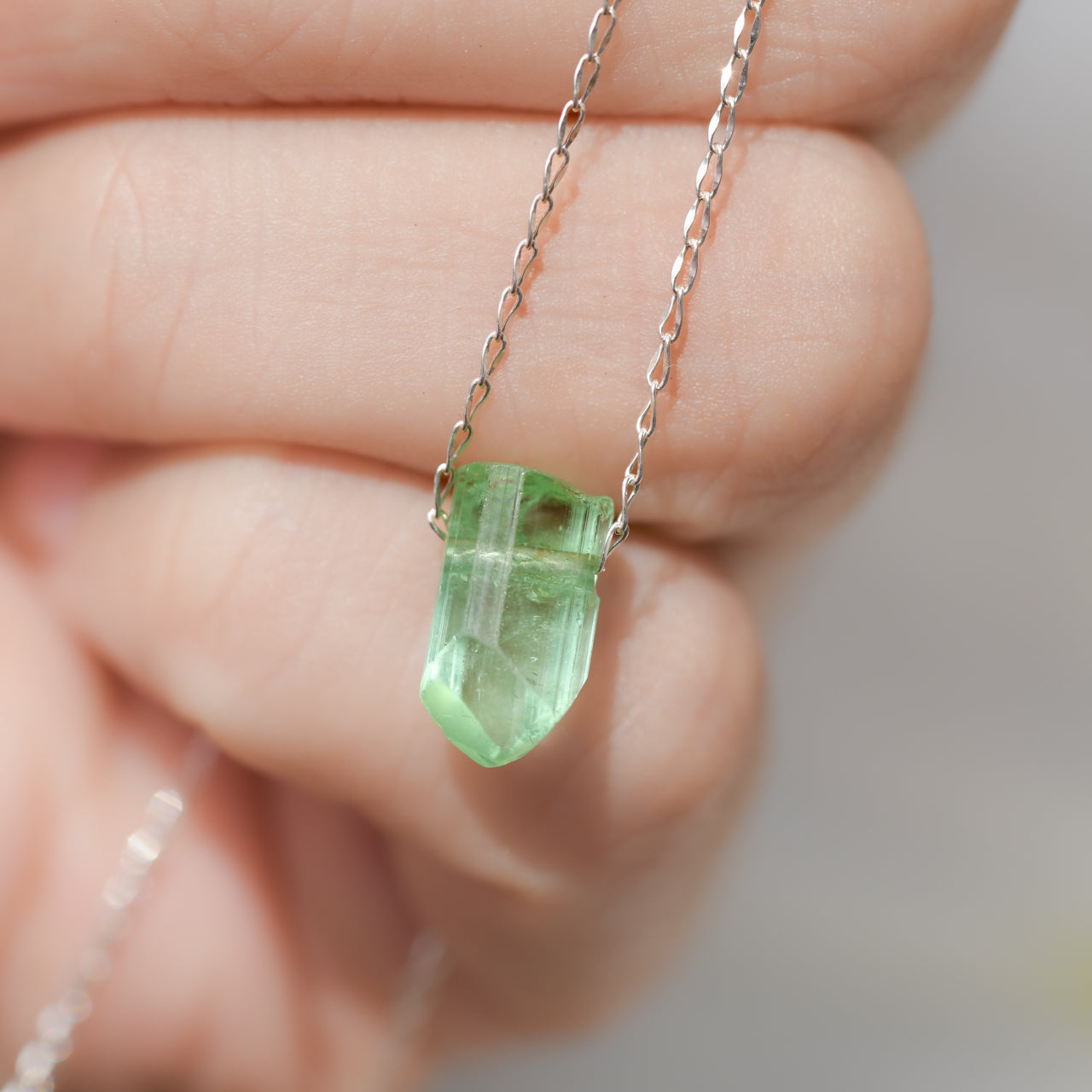 [One of a kind] Tourmaline Raw Stone Necklace | Handmade Natural Stone Jewelry [Fairy Tale Collection]