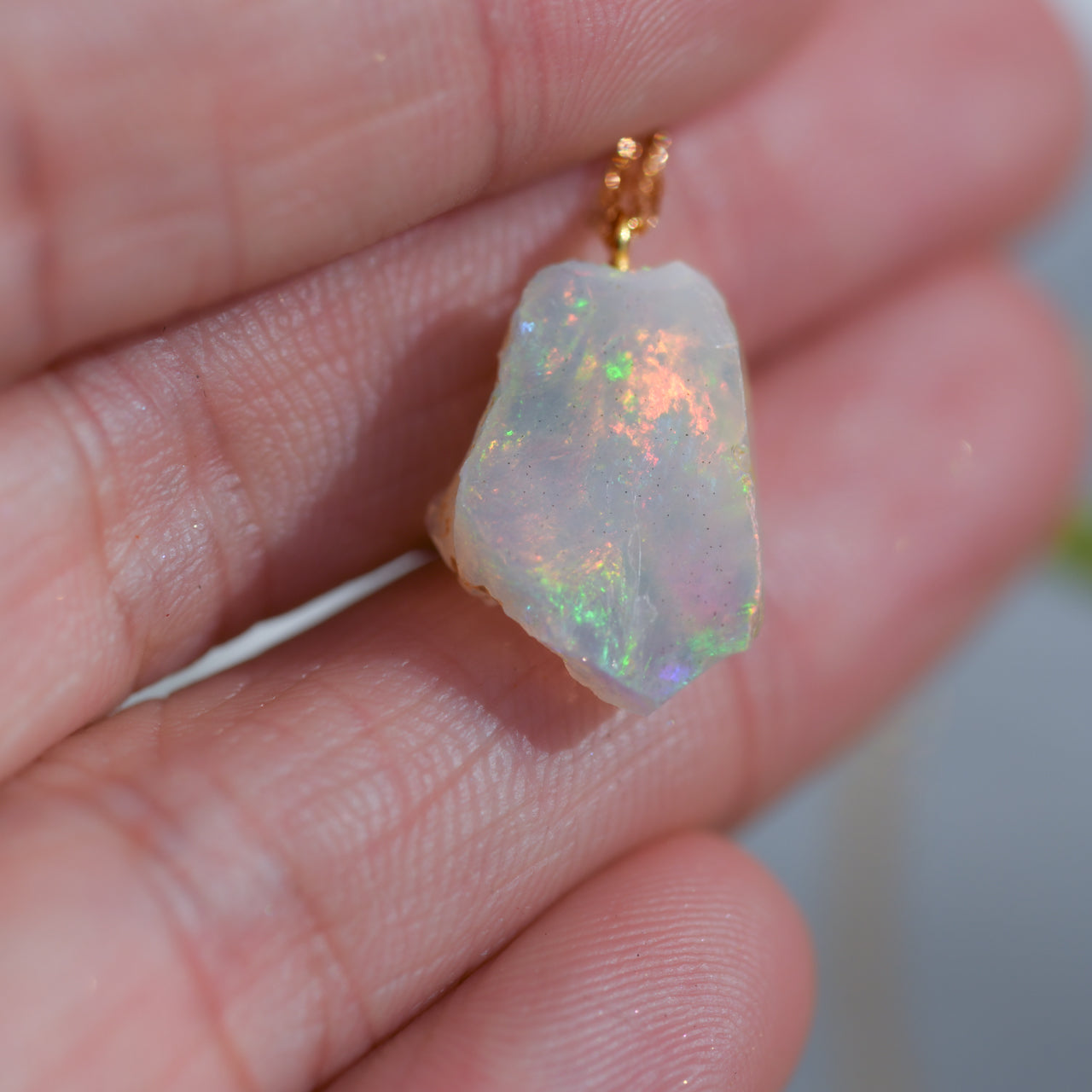 [One of a kind] Opal Raw Stone Necklace | Handmade Natural Stone Jewelry [Fairy Tale Collection]