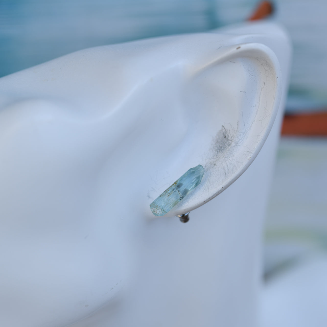 [One of a kind] Aquamarine Raw Stone Earrings | Handmade Natural Stone Jewelry [Heat Collection]