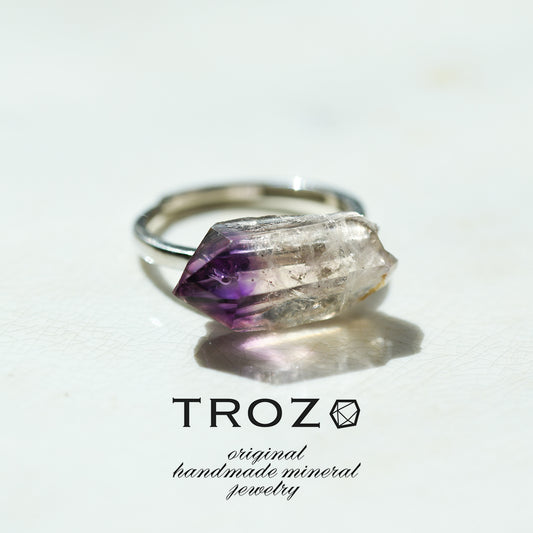 [One of a kind] Amethyst Raw Stone Ring | Handmade Natural Stone Jewelry [Nightfall Collection]