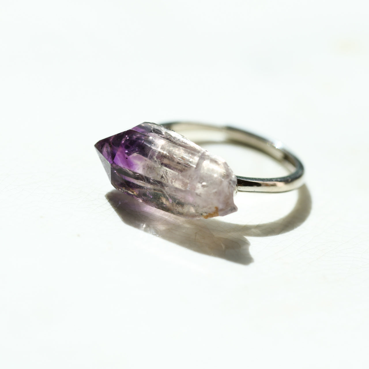 [One of a kind] Amethyst Raw Stone Ring | Handmade Natural Stone Jewelry [Nightfall Collection]