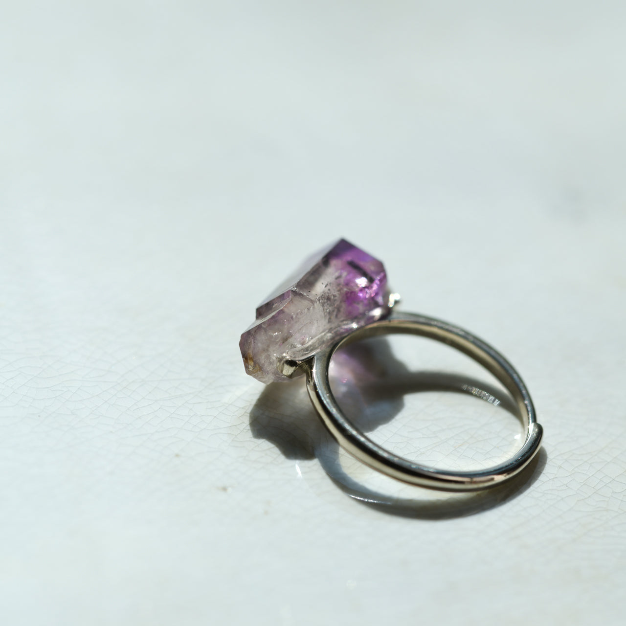 [One of a kind] Amethyst Raw Stone Ring | Handmade Natural Stone Jewelry [Nightfall Collection]