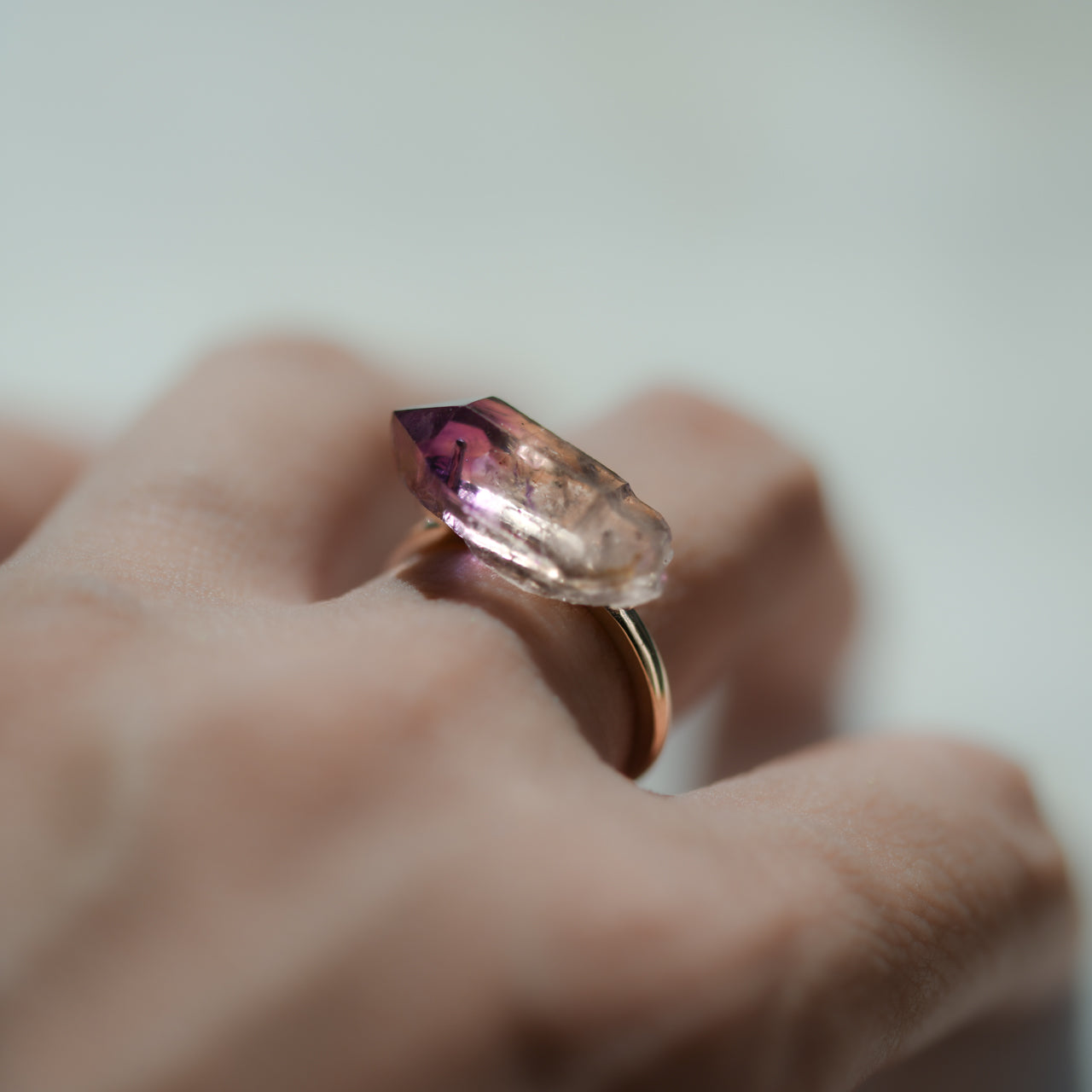 [One of a kind] Amethyst Raw Stone Ring | Handmade Natural Stone Jewelry [Nightfall Collection]