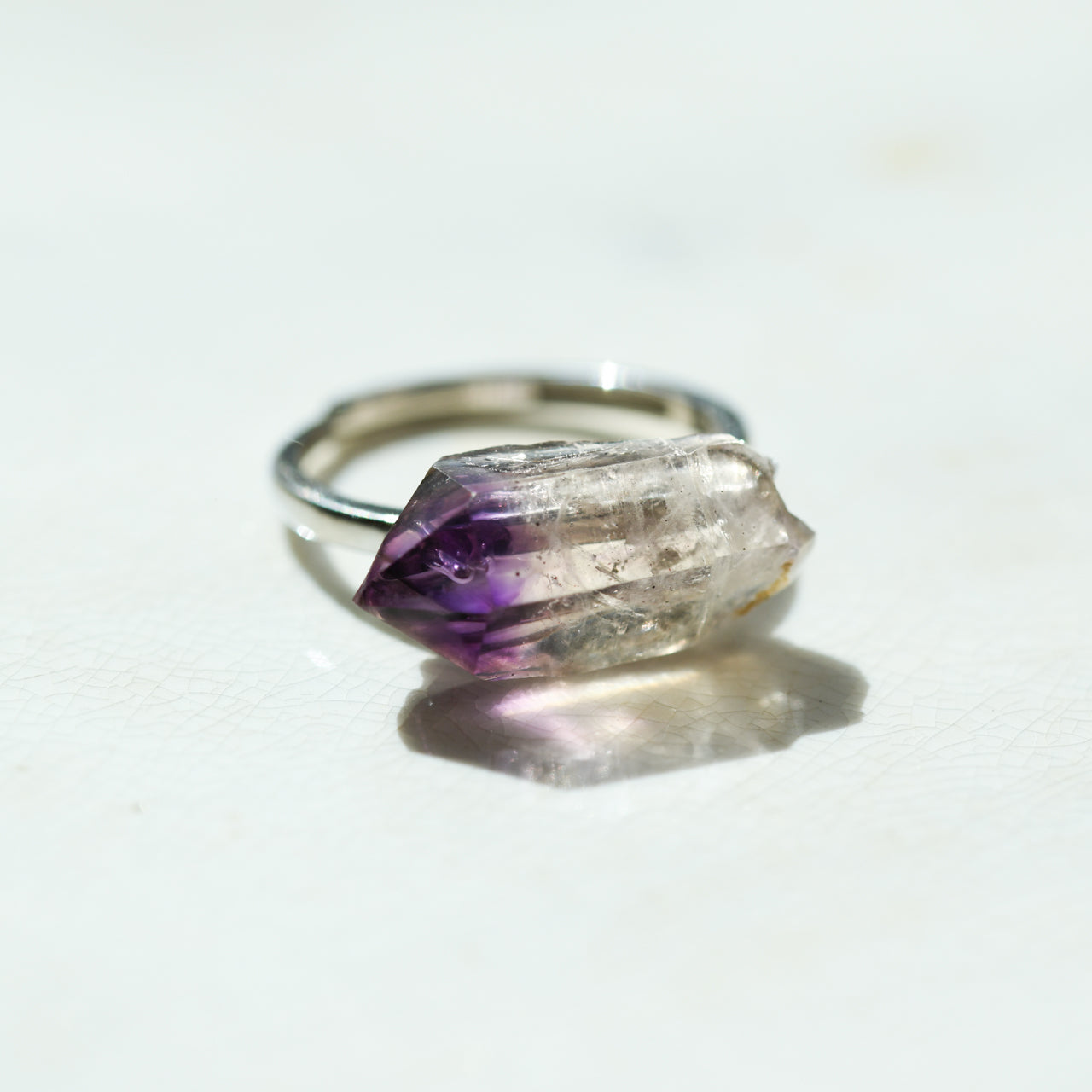 [One of a kind] Amethyst Raw Stone Ring | Handmade Natural Stone Jewelry [Nightfall Collection]