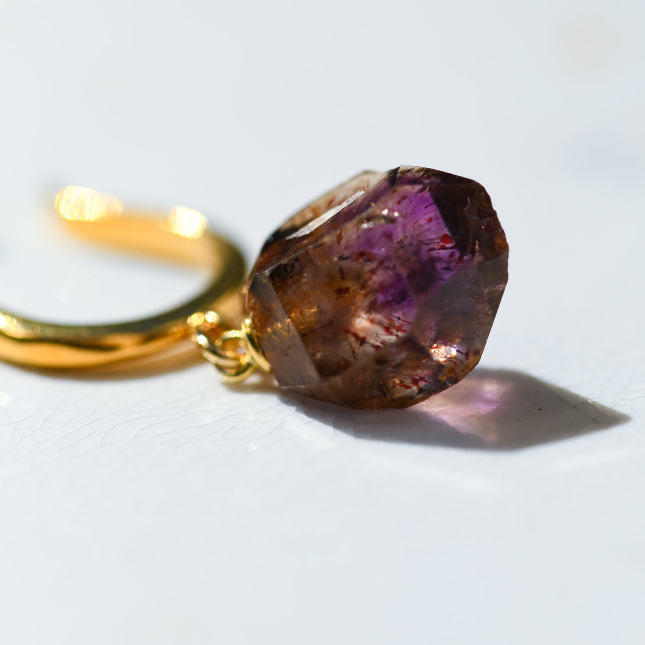 [One of a kind] Amethyst Raw Stone Ear Cuff | Handmade Natural Stone Jewelry [Nightfall Collection]