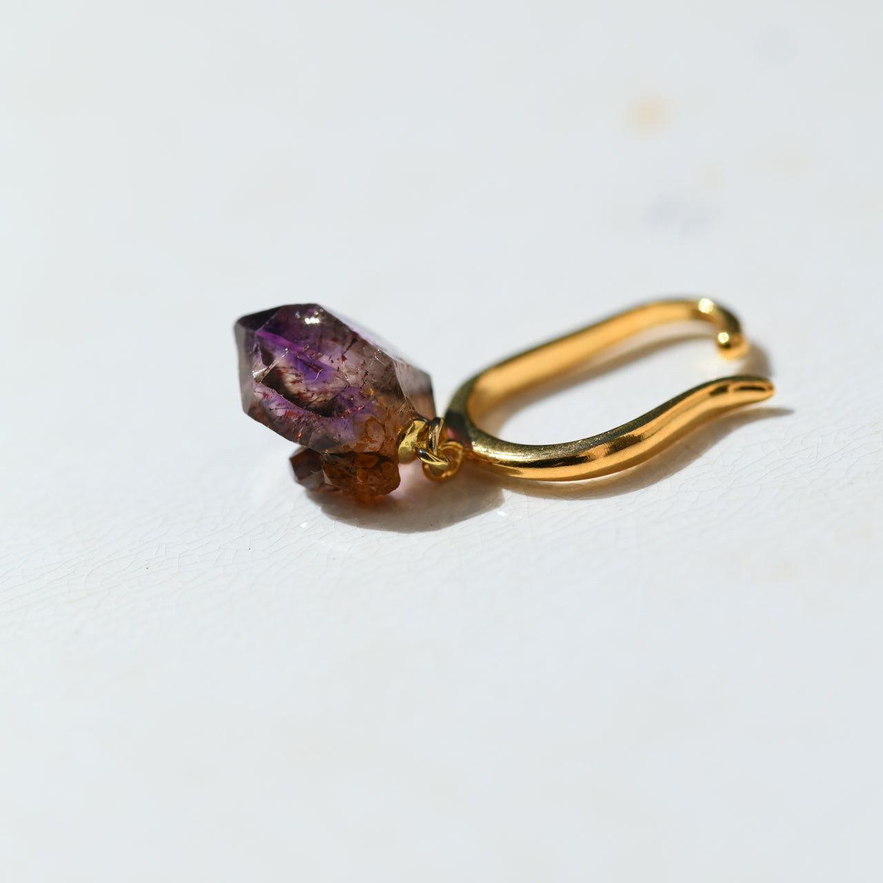 [One of a kind] Amethyst Raw Stone Ear Cuff | Handmade Natural Stone Jewelry [Nightfall Collection]