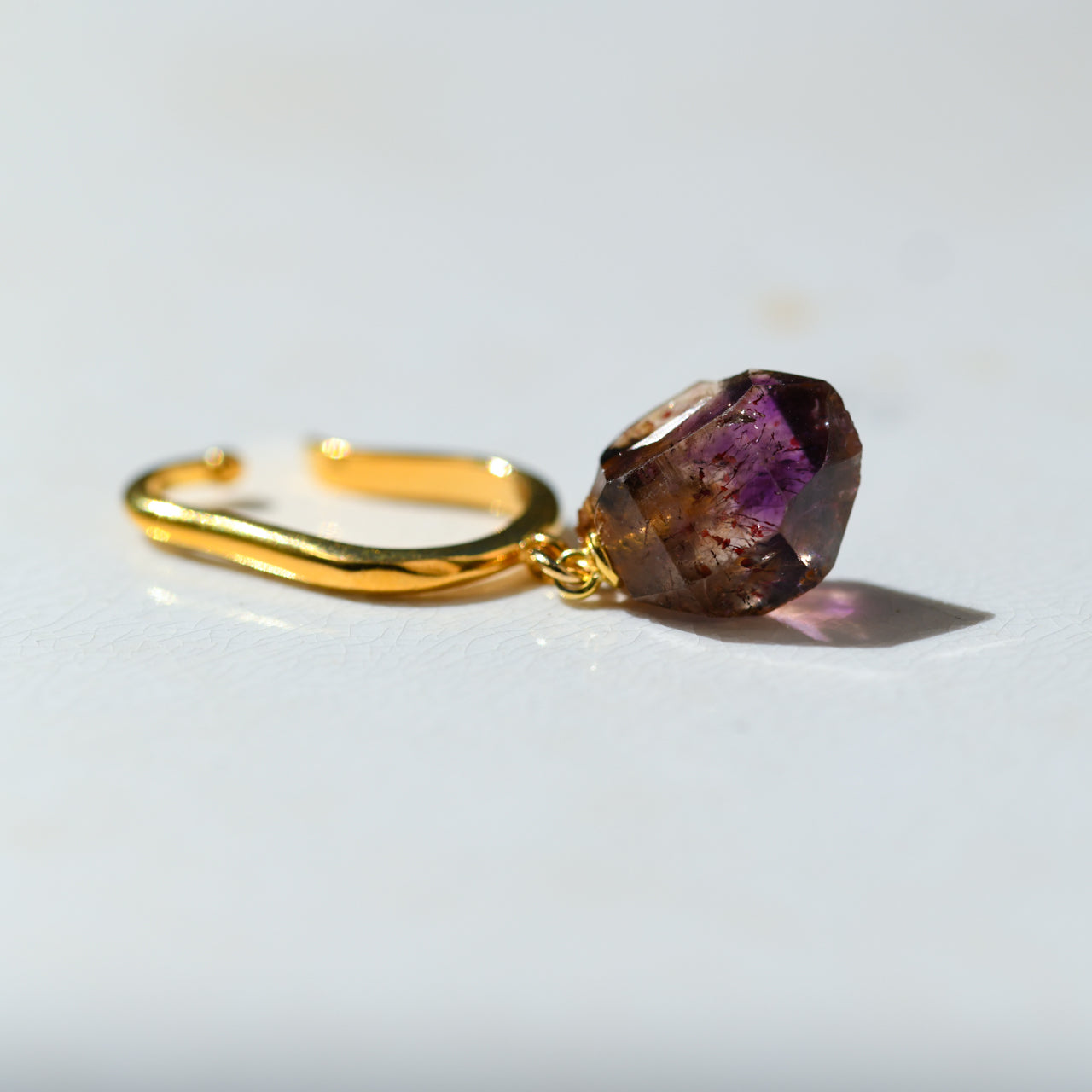 [One of a kind] Amethyst Raw Stone Ear Cuff | Handmade Natural Stone Jewelry [Nightfall Collection]