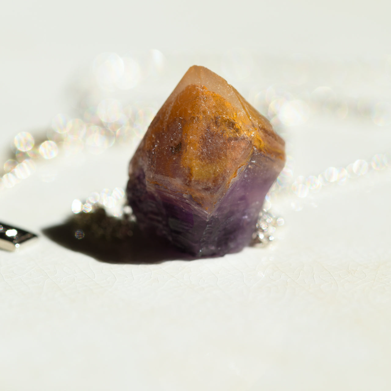 [One of a kind] Amethyst Raw Stone Sterling Silver Necklace | Handmade Natural Stone Jewelry [Nightfall Collection]