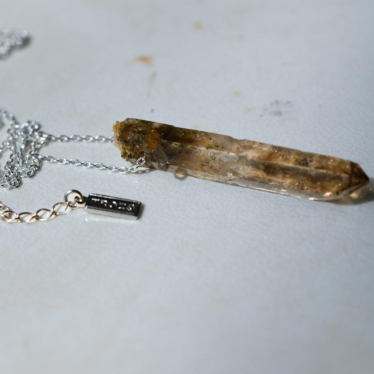 [One of a kind] Smoky Quartz Raw Stone Sterling Silver Necklace | Handmade Natural Stone Jewelry [Nightfall Collection]