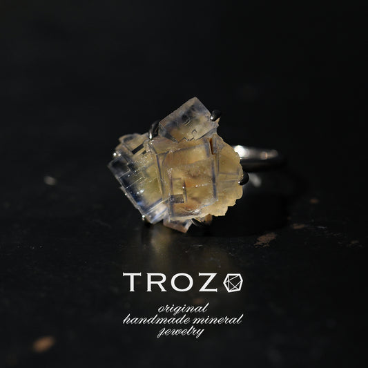 Fluorite Rough Mineral Silver 925 Free Size Ring - One of a kind Natural Stone Jewelry [Ring Fest 2025]