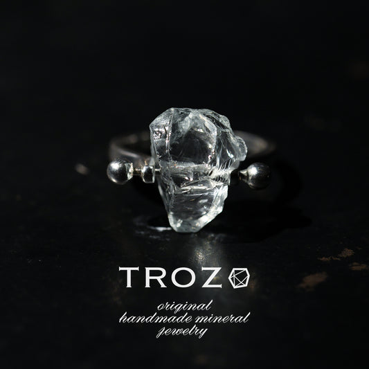 Aquamarine Rough Mineral Silver 925 Ring - One of a kind Natural Stone Jewelry [Ring Fest 2025]