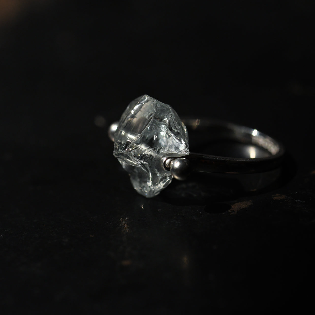 Aquamarine Rough Mineral Silver 925 Ring - One of a kind Natural Stone Jewelry [Ring Fest 2025]