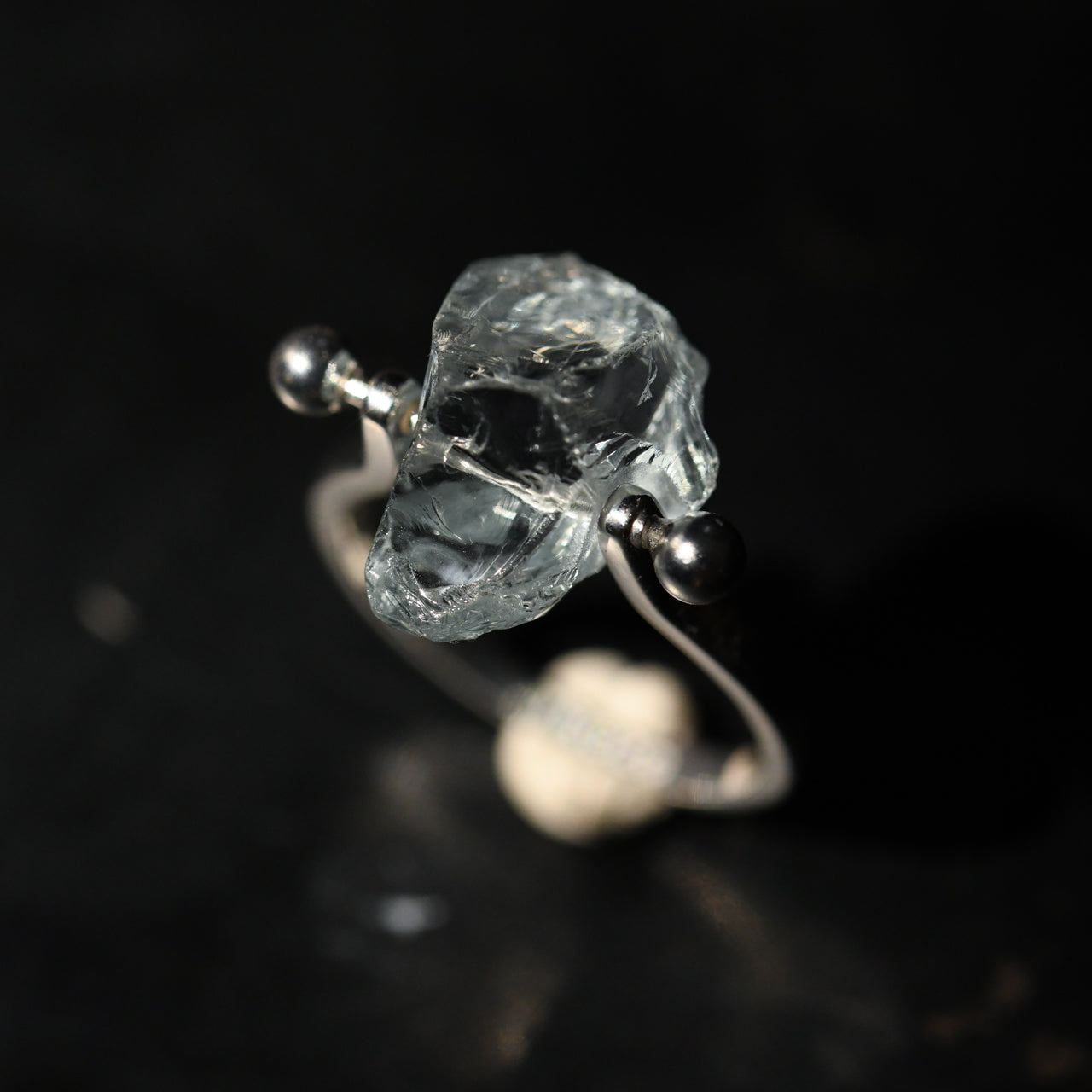 Aquamarine Rough Mineral Silver 925 Ring - One of a kind Natural Stone Jewelry [Ring Fest 2025]