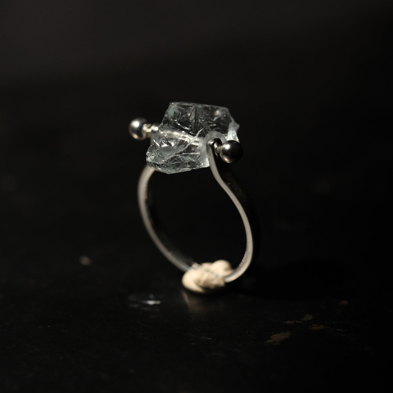 Aquamarine Rough Mineral Silver 925 Ring - One of a kind Natural Stone Jewelry [Ring Fest 2025]
