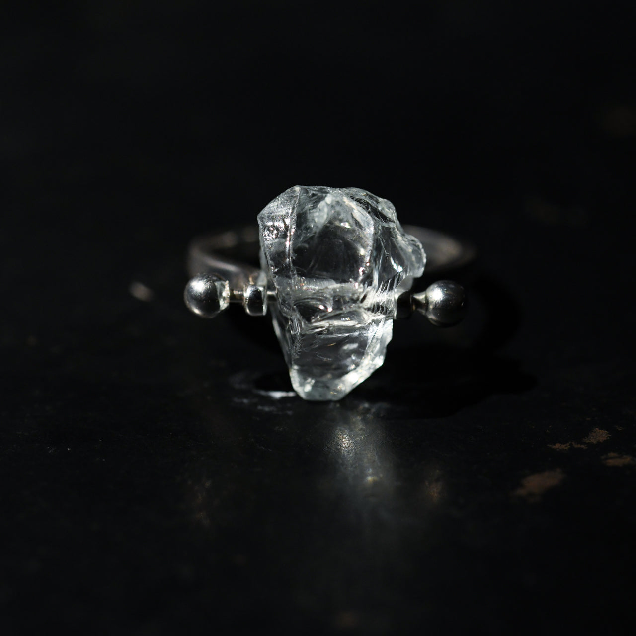 Aquamarine Rough Mineral Silver 925 Ring - One of a kind Natural Stone Jewelry [Ring Fest 2025]