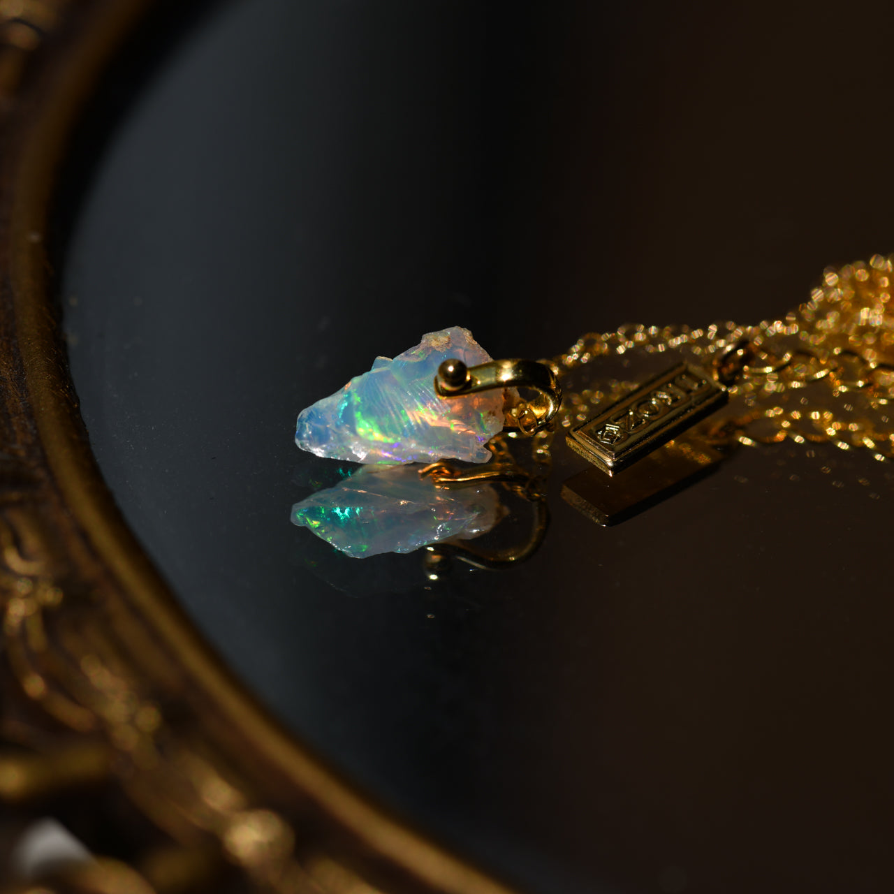 Opal Rough Mineral Necklace - Stone Selected for You, Metal Options Available, October Birthstone Handmade Natural Stone Jewelry