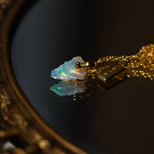 Opal Rough Mineral Necklace - Stone Selected for You, Metal Options Available, October Birthstone Handmade Natural Stone Jewelry