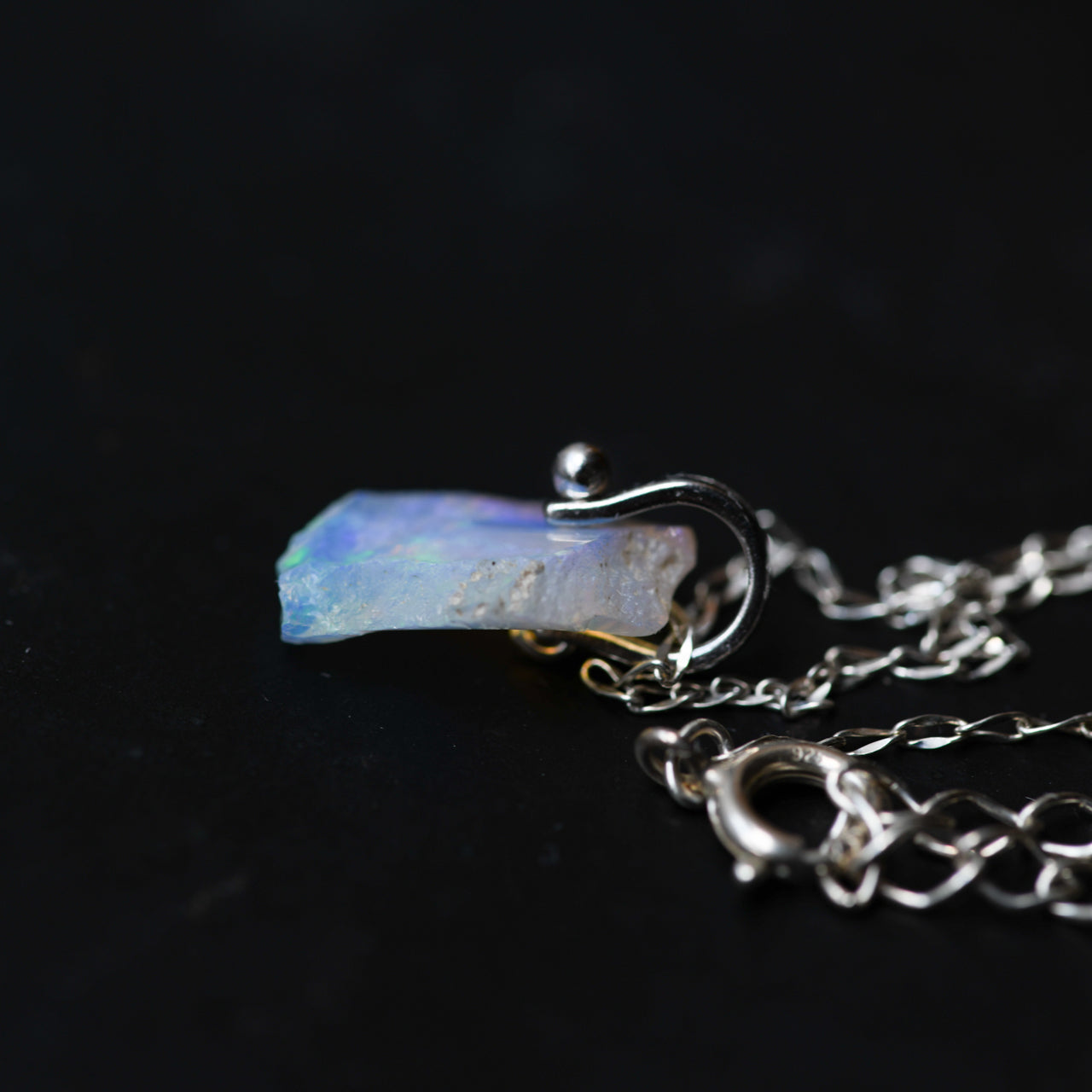 Opal Rough Mineral Necklace - Stone Selected for You, Metal Options Available, October Birthstone Handmade Natural Stone Jewelry